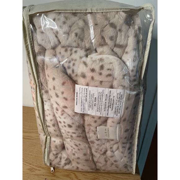 New Threshold 3pc Faux Fur Animal Print Comforter & Shams Set King Size - Picture 8 of 8